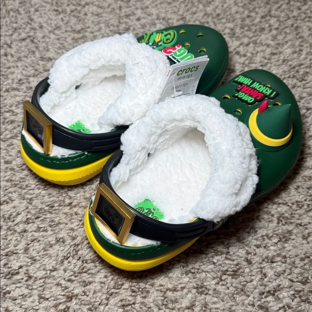 Crocs Kids Elf Lined Classic Clog Christmas Size‎ 12